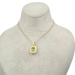 Özel Kalite Zebercet Doğal Taş Gümüş Gold Bayan Kolye (2,40ct) - Görsel 2