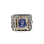 Tanzanit Yakut Doğal Taş Gümüş Erkek Yüzük (3ct) - Görsel 4