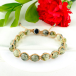 Prenhite (Prehnite) Doğal Taş Örme Bileklik