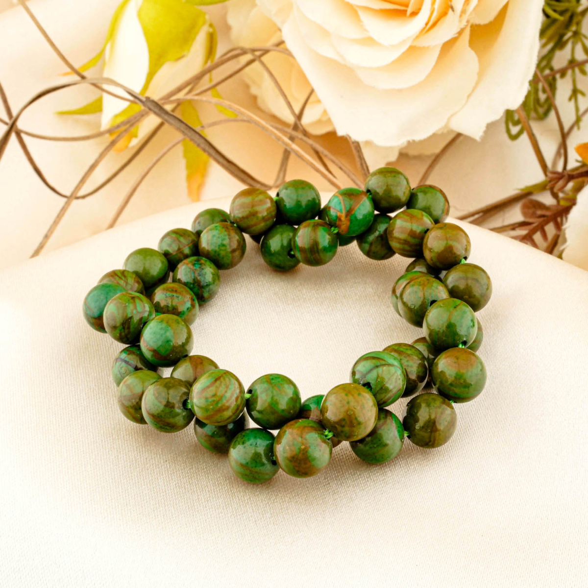 Yeşil Jasper Doğal Taş Dizi (8mm)