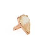 Altın Rutil Kuvars (Golden Healer) Doğal Taş Gümüş Rose Bayan Yüzük (22ct) - Görsel 3