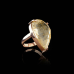 Altın Rutil Kuvars (Golden Healer) Doğal Taş Gümüş Rose Bayan Yüzük (22ct) - Görsel 6