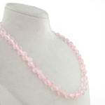 Pembe Kuvars Doğal Taş Drop Model Gümüş (Gerdanlık) Kolye - Görsel 3