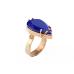 Lapis Lazuli Doğal Taş Gümüş Rose Bayan Yüzük (15ct) - Görsel 2