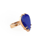 Lapis Lazuli Doğal Taş Gümüş Rose Bayan Yüzük (15ct) - Görsel 3