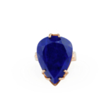 Lapis Lazuli Doğal Taş Gümüş Rose Bayan Yüzük (15ct) - Görsel 4