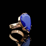 Lapis Lazuli Doğal Taş Gümüş Rose Bayan Yüzük (15ct) - Görsel 5