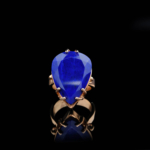 Lapis Lazuli Doğal Taş Gümüş Rose Bayan Yüzük (15ct) - Görsel 6