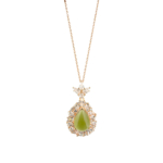 Moldavit Doğal Taş Gümüş Rose Bayan Kolye (6ct) - Görsel 3