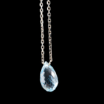 Blue Topaz Doğal Taş Drop Model Gümüş Kolye - Görsel 5