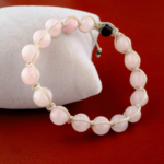 Pembe Kuvars Doğal Taş Örme Bileklik (8mm) - Görsel 5