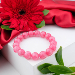 7A+Kalite Pembe Rodonit Doğal Taş Bileklik (9-10mm)