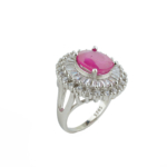 Yakut Doğal Taş Gümüş Bayan Yüzük (6,5ct) - Görsel 2