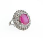 Yakut Doğal Taş Gümüş Bayan Yüzük (6,5ct) - Görsel 3