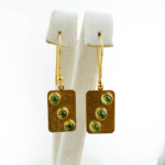Zebercet (Peridot) Doğal Taş Gümüş Gold Küpe - Görsel 2