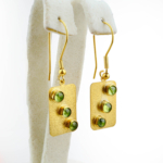 Zebercet (Peridot) Doğal Taş Gümüş Gold Küpe - Görsel 3