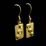 Zebercet (Peridot) Doğal Taş Gümüş Gold Küpe - Görsel 4