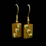 Zebercet (Peridot) Doğal Taş Gümüş Gold Küpe - Görsel 5