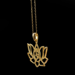 Reiki Om Sembollü Lotus Çiçeği Gold Gümüş Bayan Kolye - Görsel 5