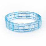 5A+ Kalite Blue Topaz Doğal Taş Rolex Bileklik - Görsel 2