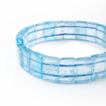 5A+ Kalite Blue Topaz Doğal Taş Rolex Bileklik - Görsel 3