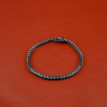 Su Yolu Onix Taşı Unisex Gümüş Bileklik (3mm) - Görsel 3
