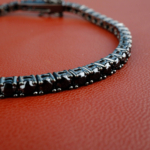 Su Yolu Onix Taşı Unisex Gümüş Bileklik (3mm) - Görsel 5