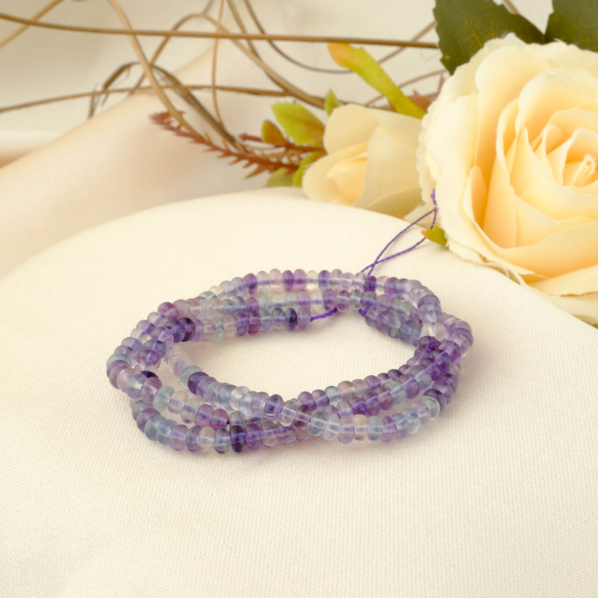 Florit Doğal Taş Rondel Dizi (3x4mm)