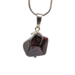 Lal (Garnet) Doğal Taş Metal Kolye - Görsel 2