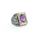 Ametist Doğal Taş Gümüş Erkek Yüzük (8.12 ct) - Görsel 3