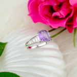 Ametist Taşı Gümüş Bayan Yüzük (2.5ct)