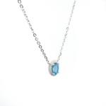 Blue Topaz Doğal Taş Gümüş Bayan Kolye - Görsel 3