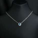 Blue Topaz Doğal Taş Gümüş Bayan Kolye - Görsel 4