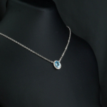 Blue Topaz Doğal Taş Gümüş Bayan Kolye - Görsel 5