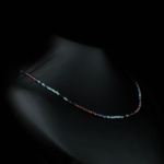 Garnet (Lal)-Siyah Turmalin-Lapis Lazuli-Apatit Doğal Taş Bayan Kolye (2mm) - Görsel 5