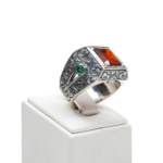 Orijinal Natural Garnet (Lal) Doğal Taş Gümüş Erkek Yüzük (8ct) - Görsel 5