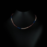 Lapis Lazuli Güneş Garnet Turmalin Doğal Taş Kolye (2mm) - Görsel 4