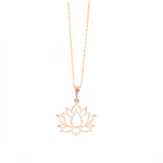 Lotus Çiçeği Gümüş Rose Bayan Kolye - Görsel 2