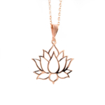 Lotus Çiçeği Gümüş Rose Bayan Kolye - Görsel 3