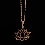 Lotus Çiçeği Gümüş Rose Bayan Kolye - Görsel 4