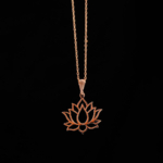 Lotus Çiçeği Gümüş Rose Bayan Kolye - Görsel 5