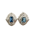 London Blue Topaz Doğal Taş Gümüş Küpe (6ct) - Görsel 2