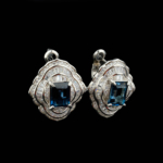 London Blue Topaz Doğal Taş Gümüş Küpe (6ct) - Görsel 5