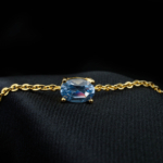 Blue Topaz Doğal Taş Gümüş Gold Bileklik - Görsel 6