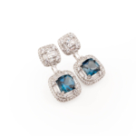 London Blue Topaz Doğal Taş Gümüş Küpe - Görsel 3