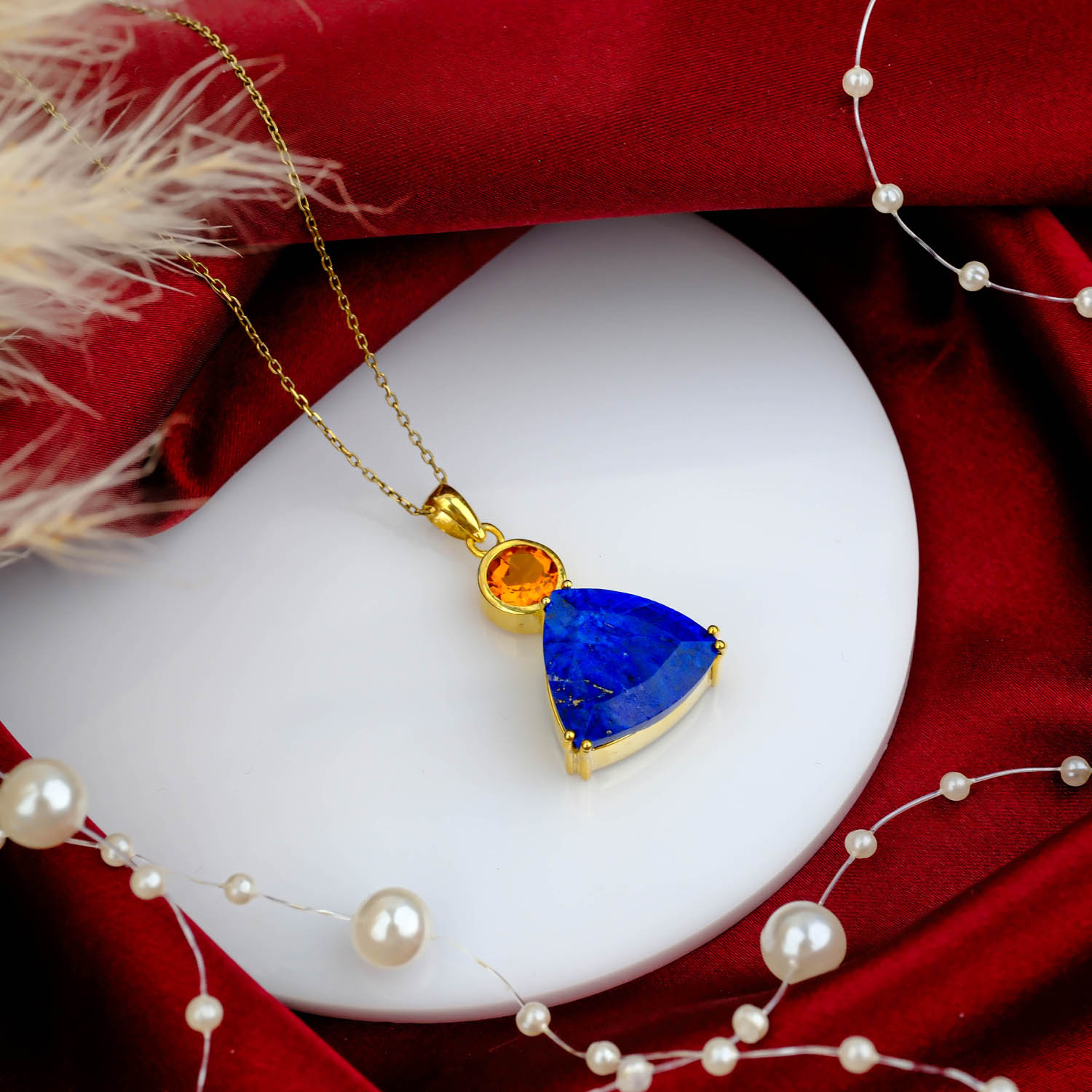 Orijinal-Lapis-15-ct-Sitrin-2.4-ct-925-ayar-gumus-Gold-tasarimli-kolye-7-0.jpg Lapis Lazuli Sitrin Doğal Taş Gümüş Gold Kolye - Görsel 1