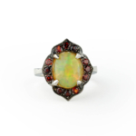Opal Garnet Doğal Taş Gümüş Bayan Yüzük - Görsel 3