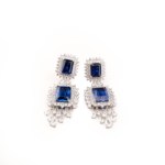 Safir Doğal Taş Gümüş Bayan Küpe (14ct) - Görsel 2