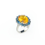 Sitrin London Blue Topaz Doğal Taş Gümüş Bayan Yüzük - Görsel 2