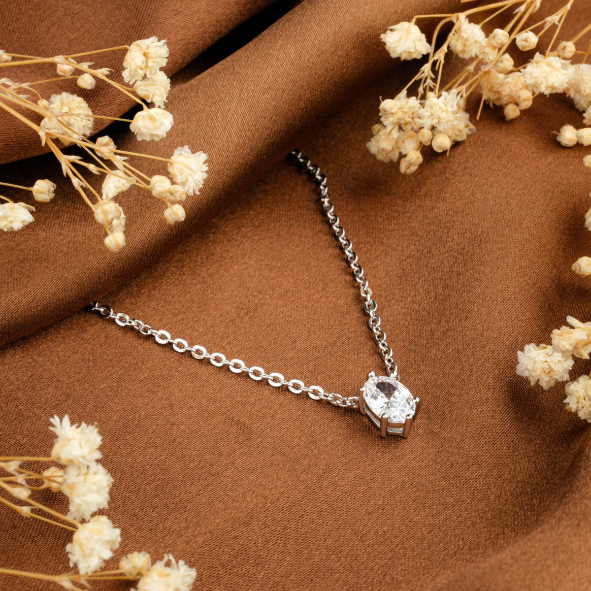 Orijinal Swarovski Taşlı Gümüş Kolye